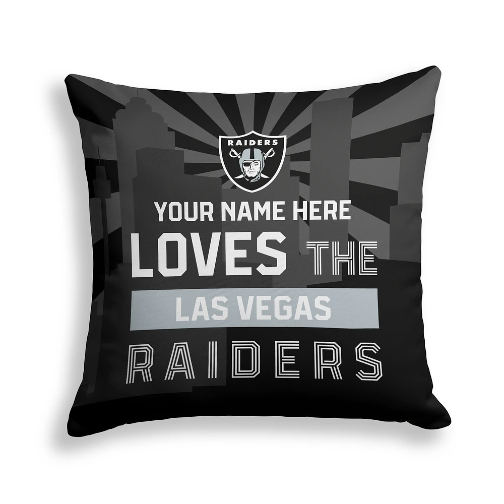 Pegasus Las Vegas Raiders 18" x 18" City Skyline Personalized Decor Pillow