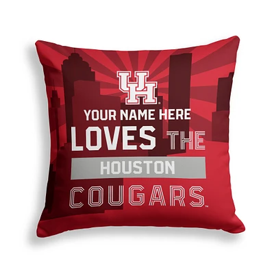 Pegasus Houston Cougars 18" x 18" City Skyline Personalized Decor Pillow
