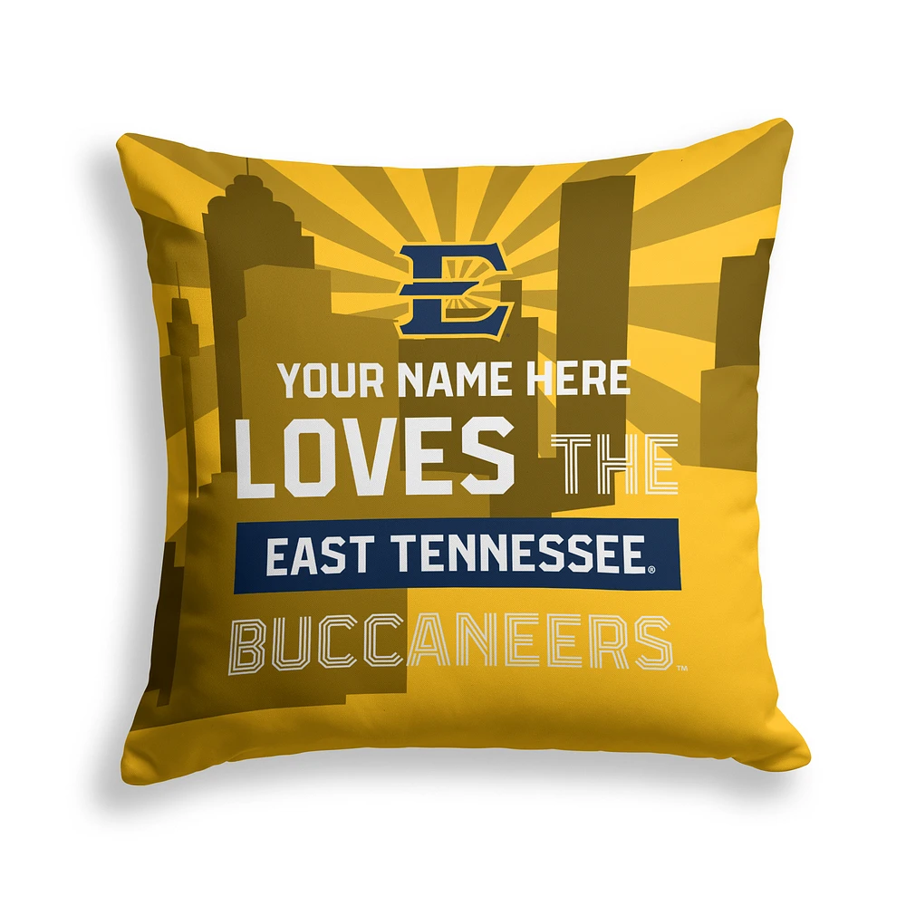 Pegasus ETSU Buccaneers 18" x 18" City Skyline Personalized Decor Pillow