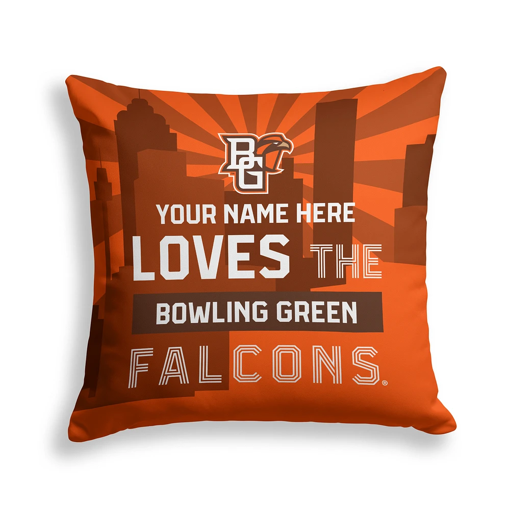 Pegasus Bowling Green St. Falcons 18" x 18" City Skyline Personalized Decor Pillow