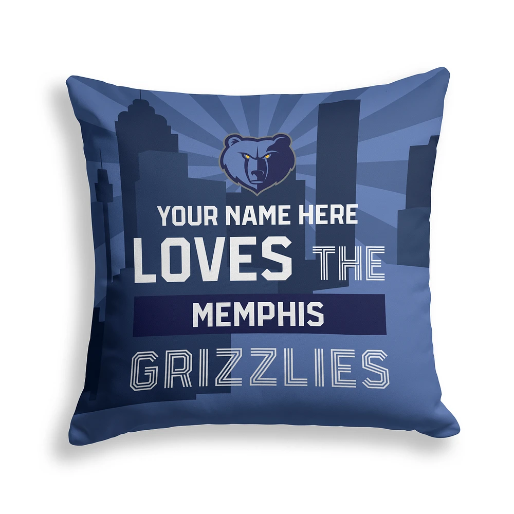 Pegasus Memphis Grizzlies 18" x 18" City Skyline Personalized Decor Pillow