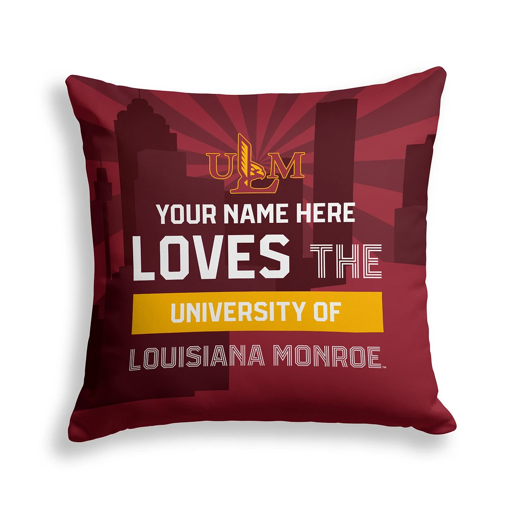 Pegasus ULM Warhawks 18" x 18" City Skyline Personalized Decor Pillow