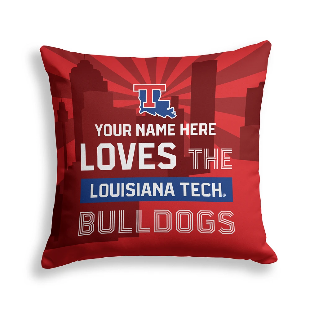 Pegasus Louisiana Tech Bulldogs 18" x 18" City Skyline Personalized Decor Pillow