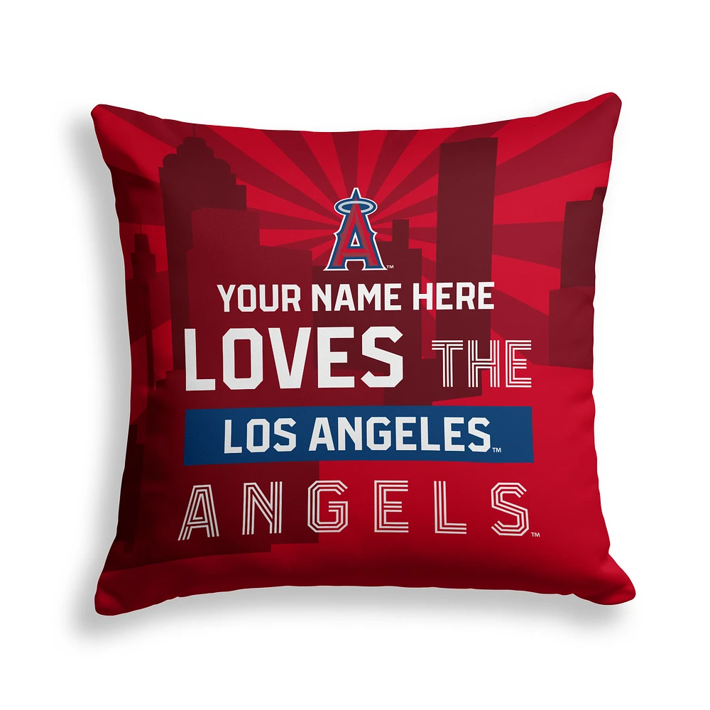 Pegasus Los Angeles Angels 18" x 18" City Skyline Personalized Decor Pillow