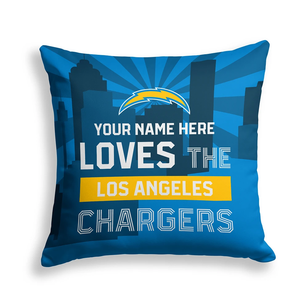 Pegasus Los Angeles Chargers 18" x 18" City Skyline Personalized Decor Pillow
