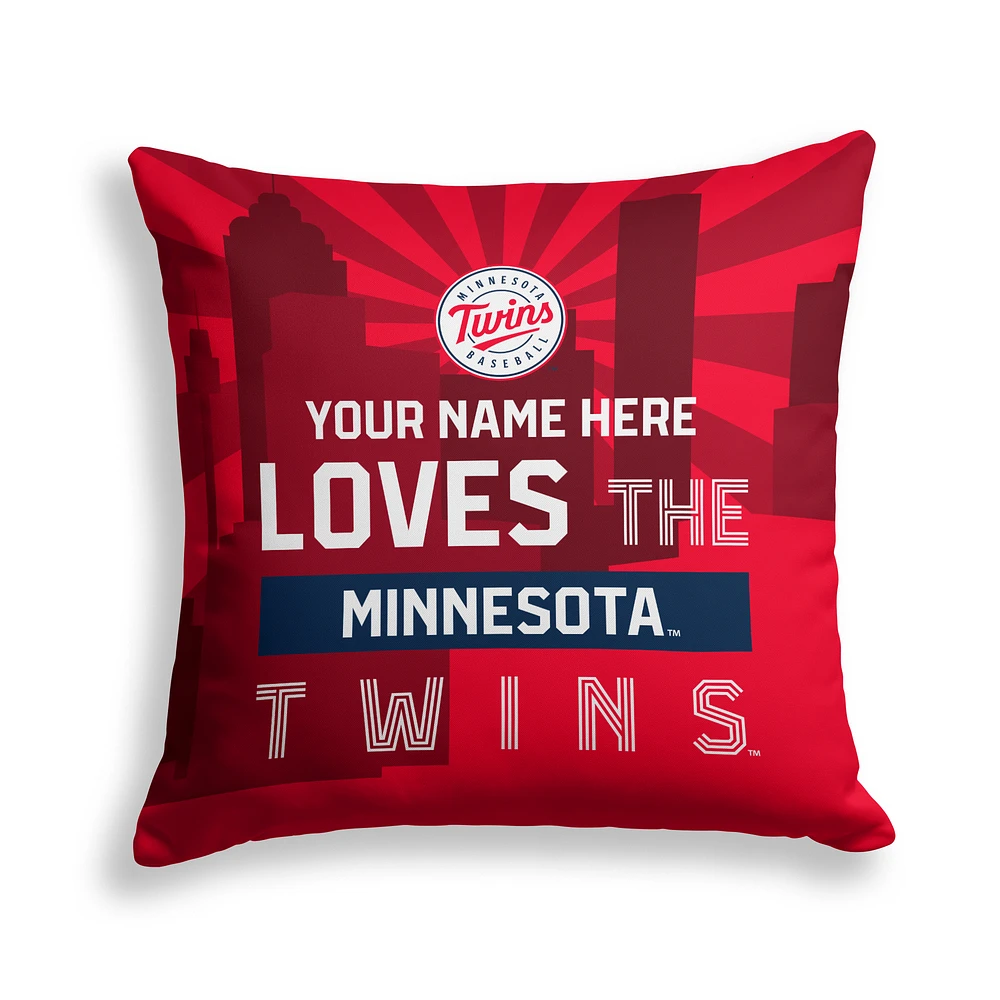 Pegasus Minnesota Twins 18" x 18" City Skyline Personalized Decor Pillow