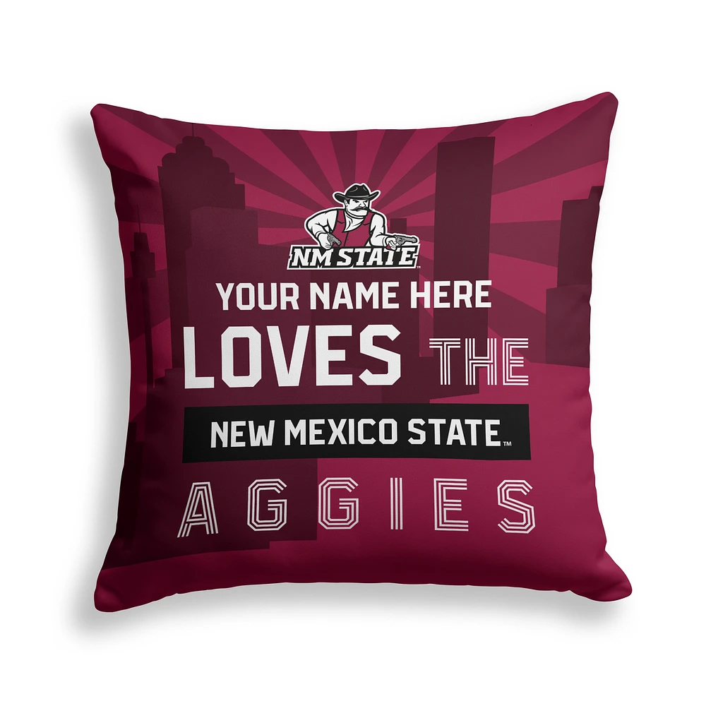 Pegasus New Mexico State Aggies 18" x 18" City Skyline Personalized Decor Pillow