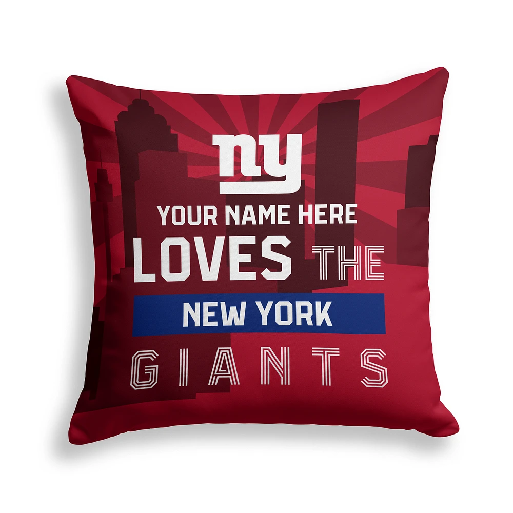 Pegasus New York Giants 18" x 18" City Skyline Personalized Decor Pillow