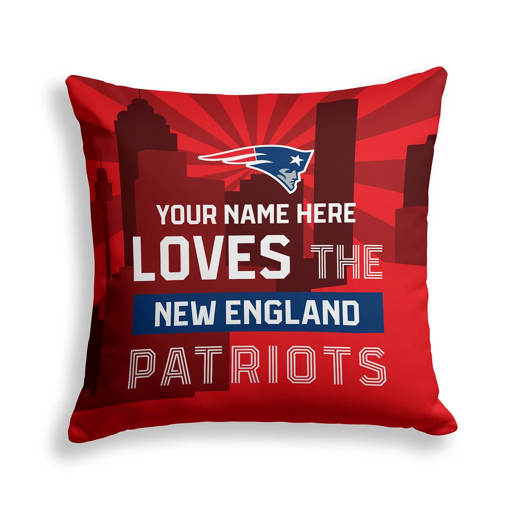 Pegasus New England Patriots 18" x 18" City Skyline Personalized Decor Pillow