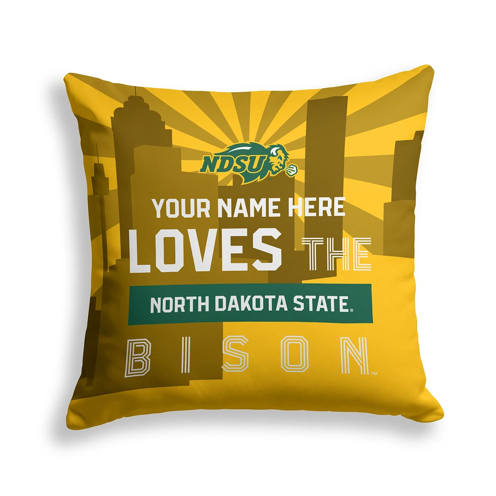 Pegasus NDSU Bison 18" x 18" City Skyline Personalized Decor Pillow