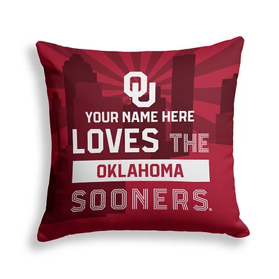 Pegasus Oklahoma Sooners 18" x 18" City Skyline Personalized Decor Pillow