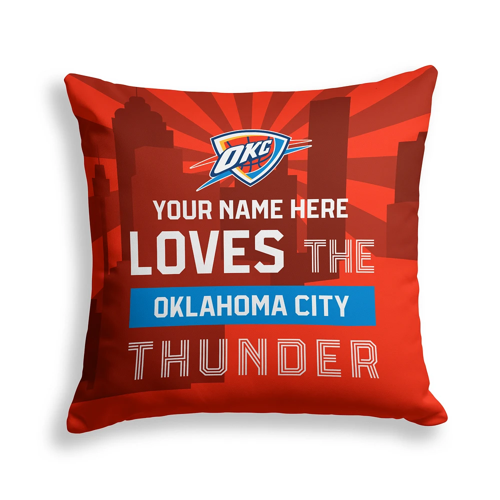 Pegasus Oklahoma City Thunder 18" x 18" City Skyline Personalized Decor Pillow