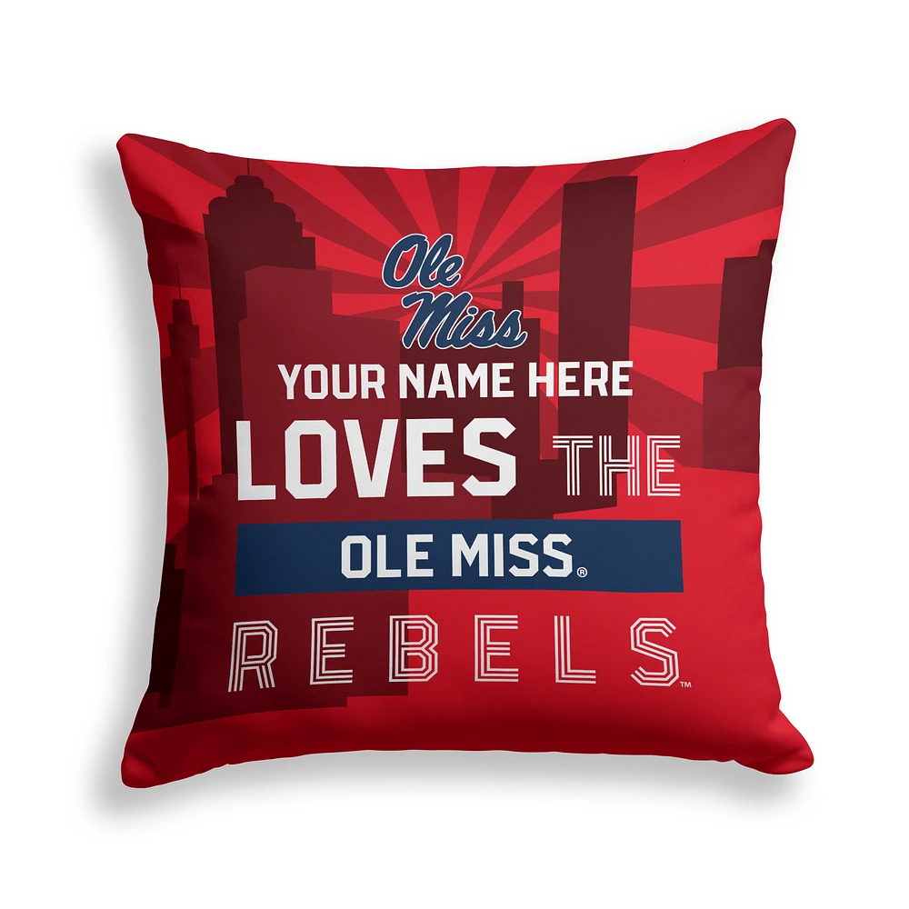 Pegasus Ole Miss Rebels 18" x 18" City Skyline Personalized Decor Pillow