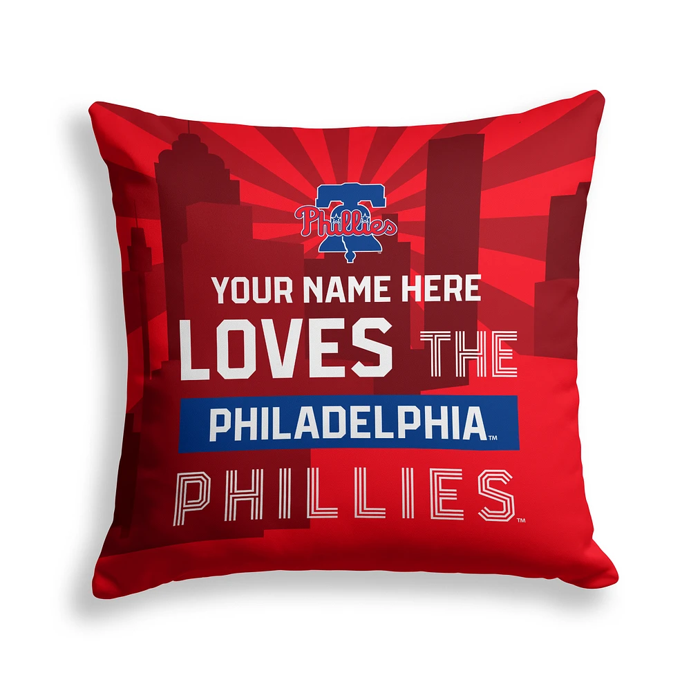 Pegasus Philadelphia Phillies 18" x 18" City Skyline Personalized Decor Pillow