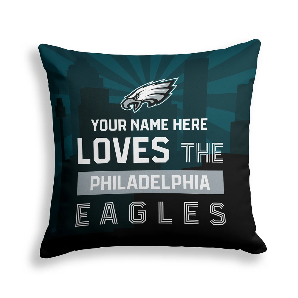 Pegasus Philadelphia Eagles 18" x 18" City Skyline Personalized Decor Pillow