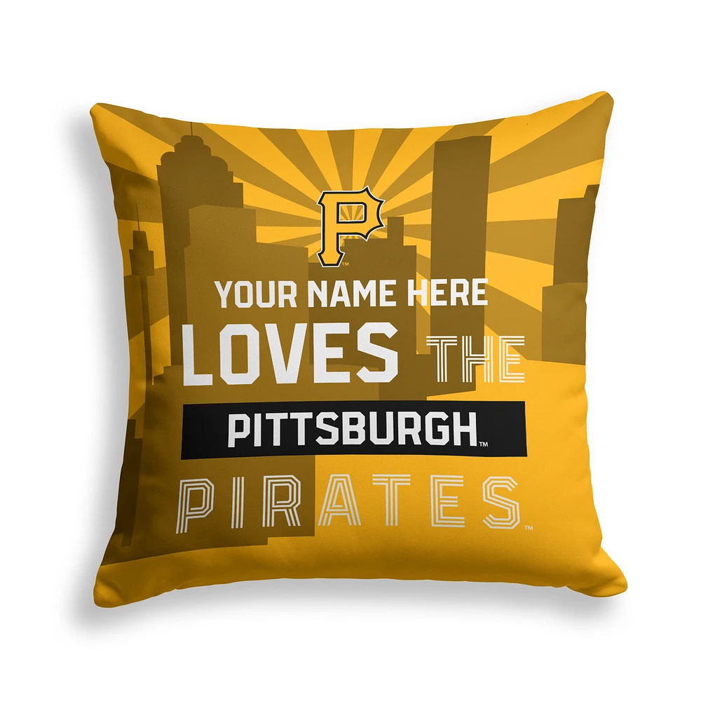 Pegasus Pittsburgh Pirates 18" x 18" City Skyline Personalized Decor Pillow