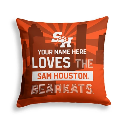 Pegasus Sam Houston State Bearkats 18" x 18" City Skyline Personalized Decor Pillow