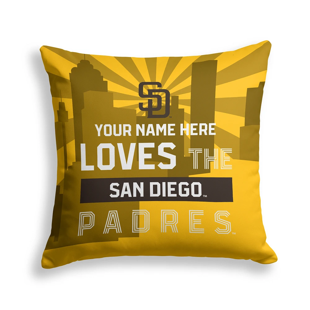 Pegasus San Diego Padres 18" x 18" City Skyline Personalized Decor Pillow