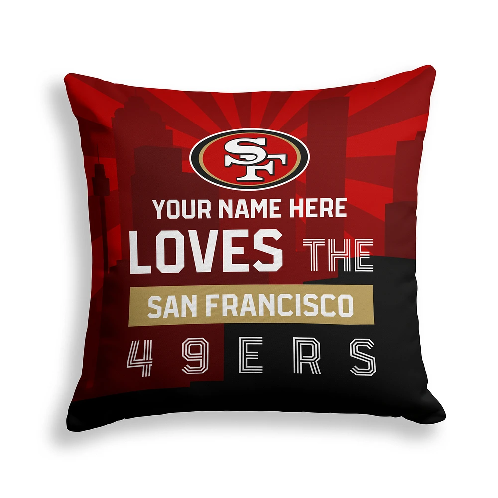 Pegasus San Francisco 49ers 18" x 18" City Skyline Personalized Decor Pillow