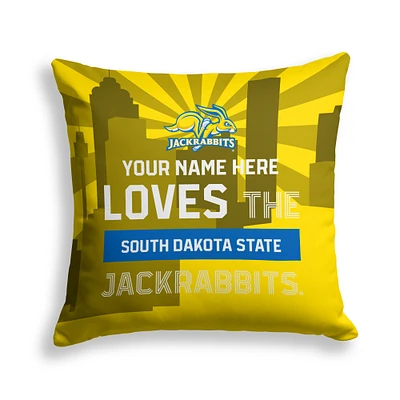 Pegasus South Dakota State Jackrabbits 18" x 18" City Skyline Personalized Decor Pillow