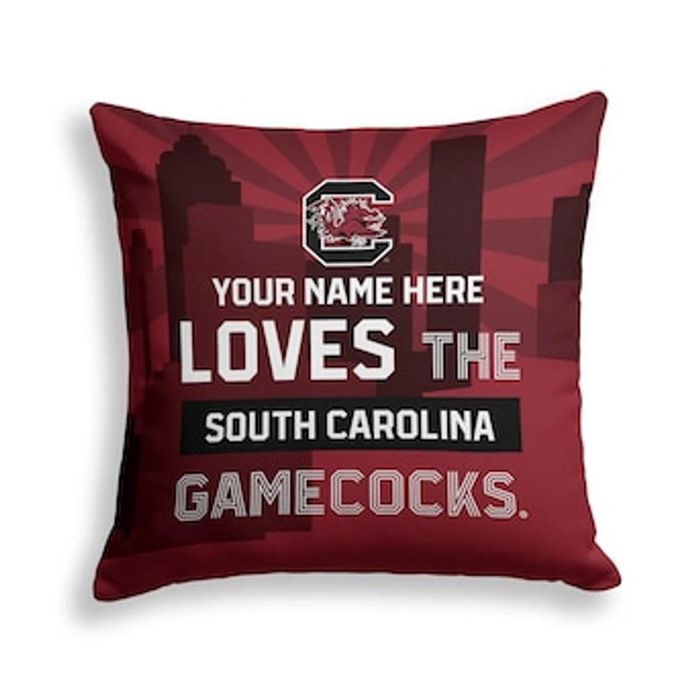 Pegasus South Carolina Gamecocks 18" x 18" City Skyline Personalized Decor Pillow