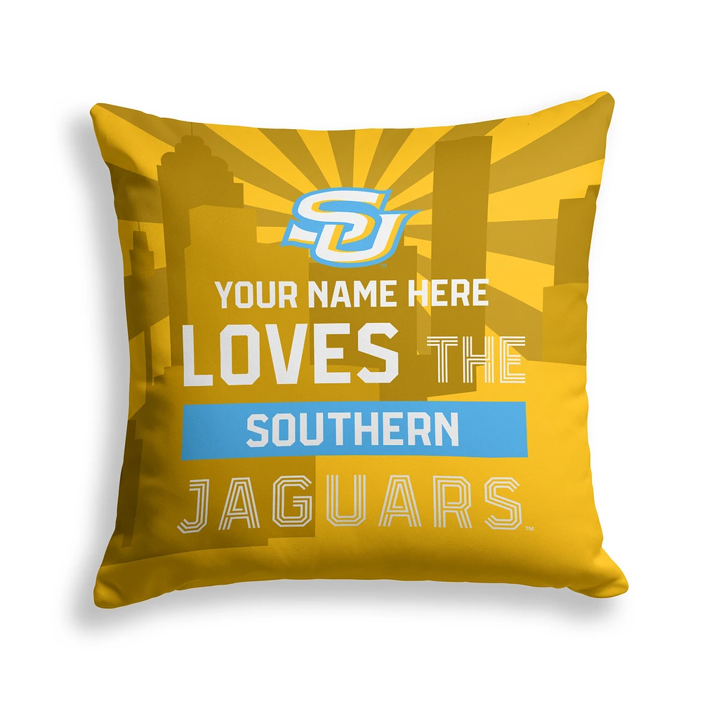 Pegasus Southern University Jaguars 18" x 18" City Skyline Personalized Decor Pillow