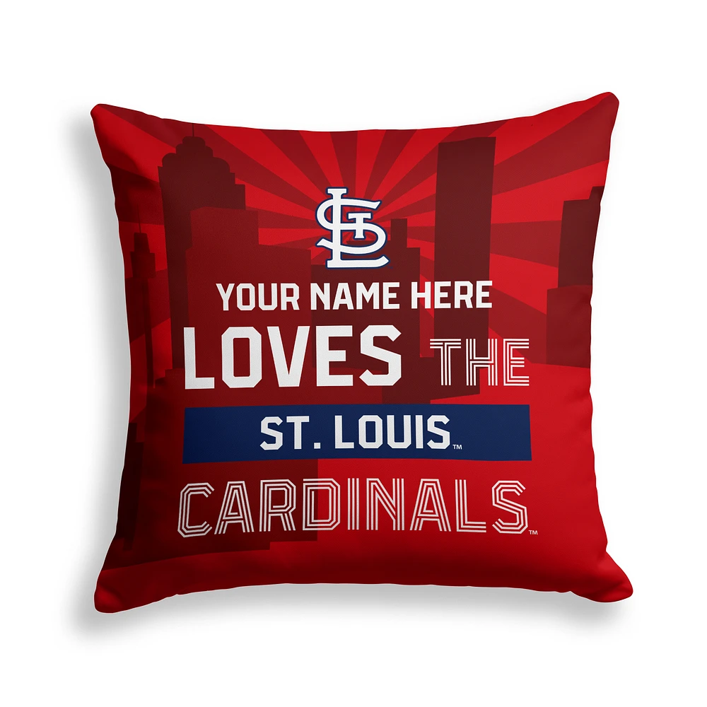 Pegasus St. Louis Cardinals 18" x 18" City Skyline Personalized Decor Pillow