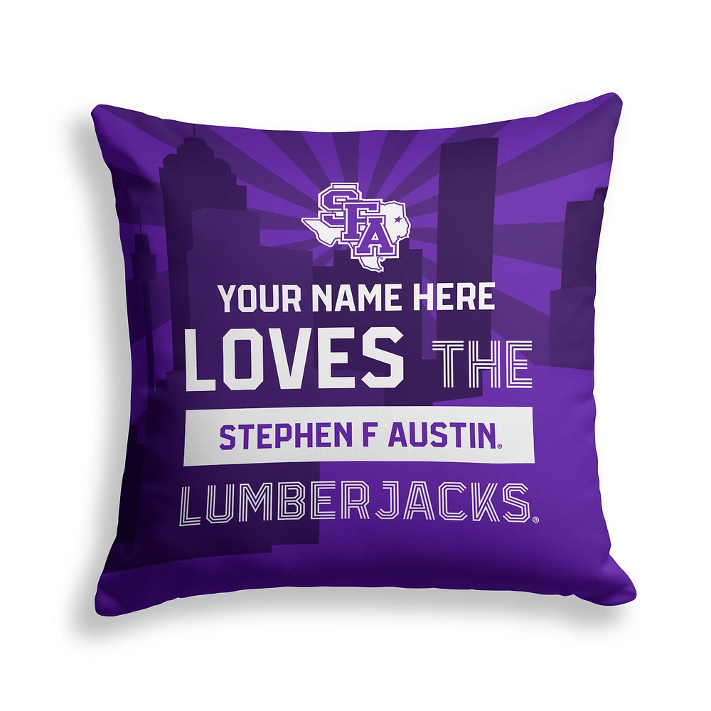Pegasus Stephen F Austin Lumberjacks 18" x 18" City Skyline Personalized Decor Pillow