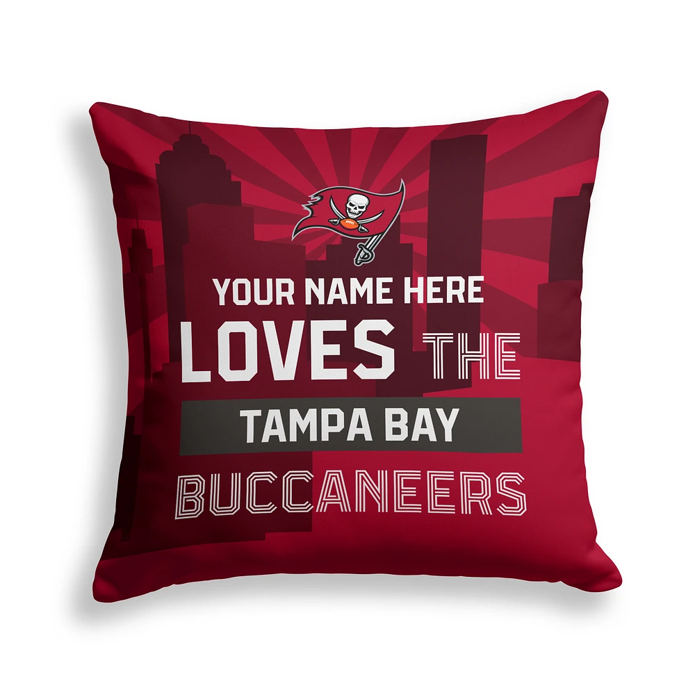 Pegasus Tampa Bay Buccaneers 18" x 18" City Skyline Personalized Decor Pillow