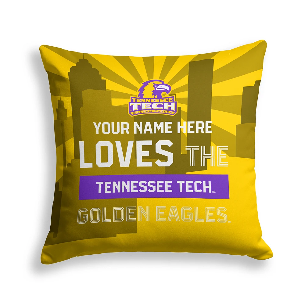 Pegasus Tennessee Tech Golden Eagles 18" x 18" City Skyline Personalized Decor Pillow