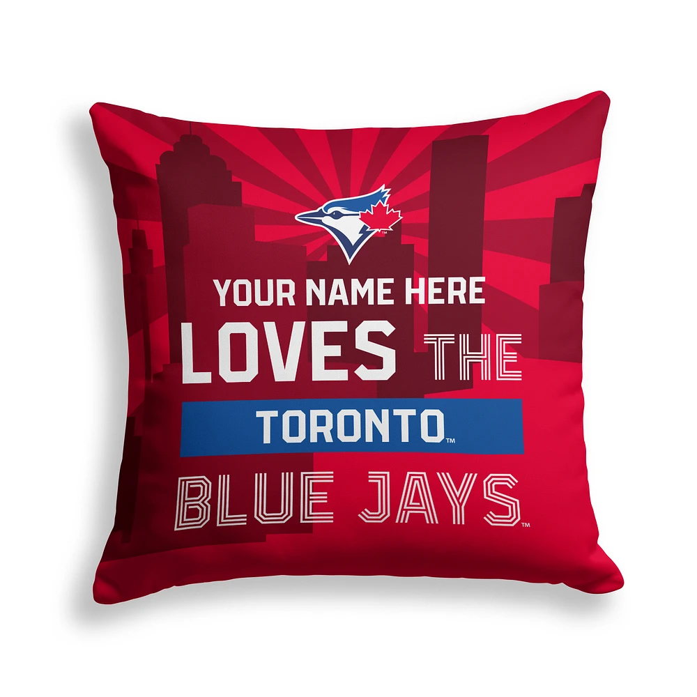 Pegasus Toronto Blue Jays 18" x 18" City Skyline Personalized Decor Pillow