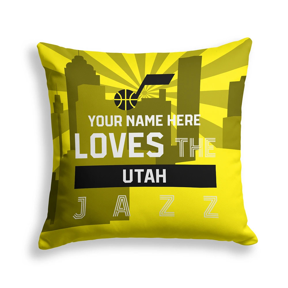 Pegasus Utah Jazz 18" x 18" City Skyline Personalized Decor Pillow
