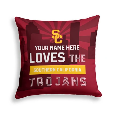 Pegasus USC Trojans 18" x 18" City Skyline Personalized Decor Pillow