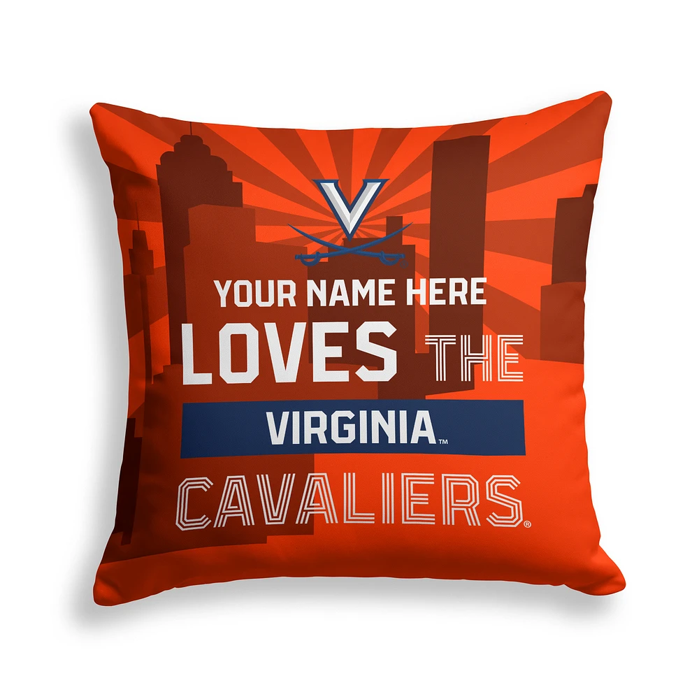 Pegasus Virginia Cavaliers 18" x 18" City Skyline Personalized Decor Pillow