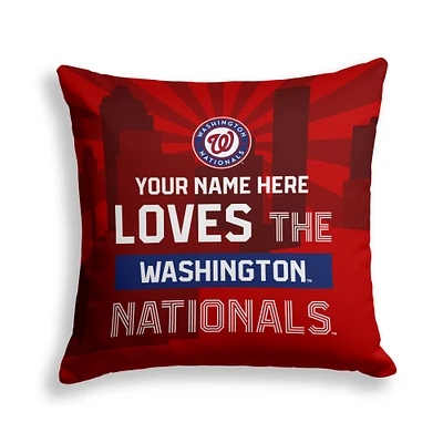 Pegasus Washington Nationals 18" x 18" City Skyline Personalized Decor Pillow