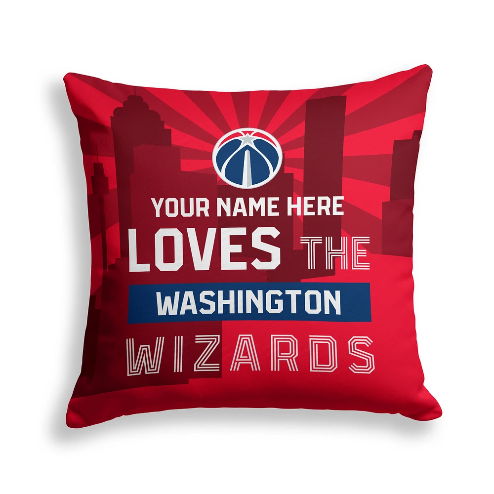 Pegasus Washington Wizards 18" x 18" City Skyline Personalized Decor Pillow