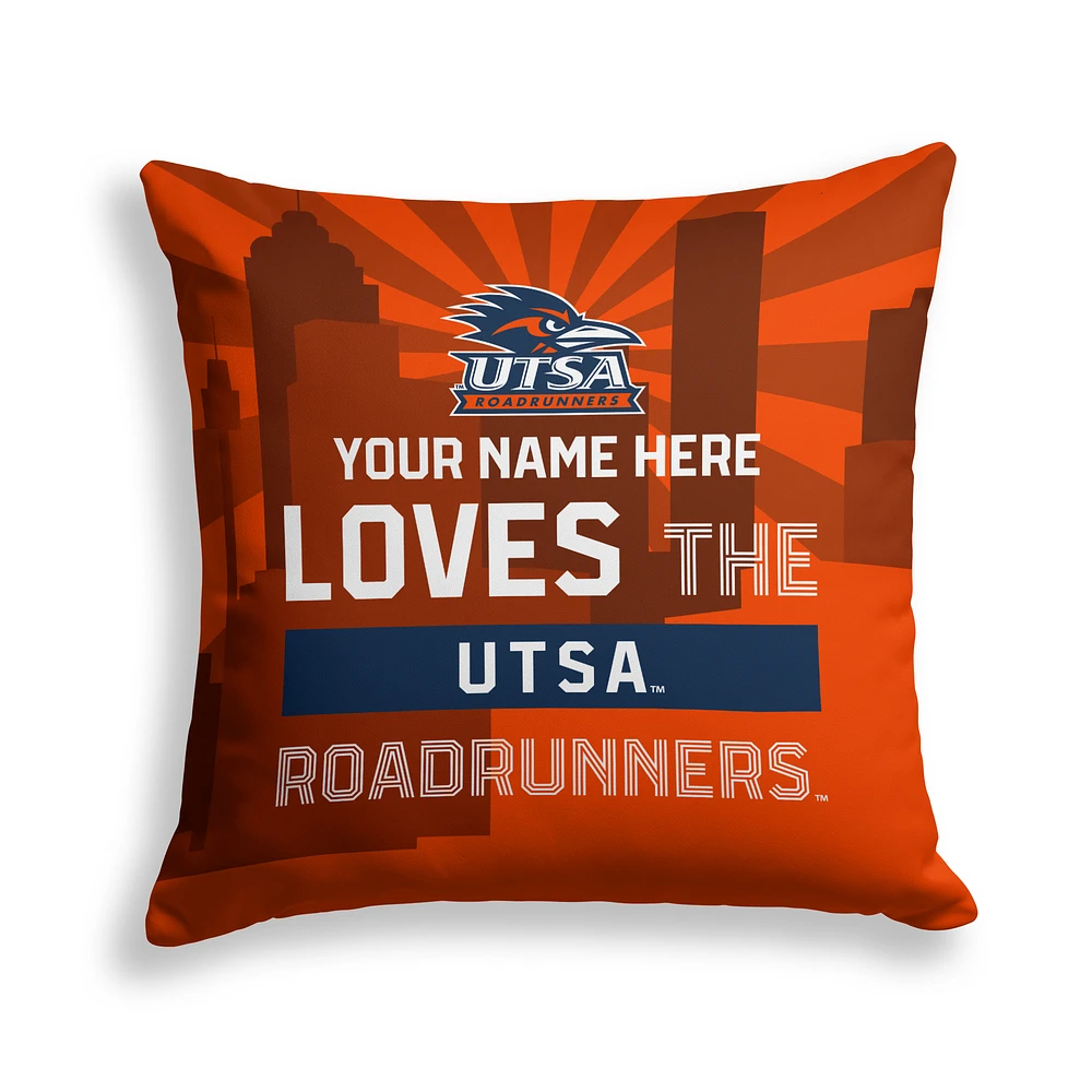 Pegasus UTSA Roadrunners 18" x 18" City Skyline Personalized Decor Pillow