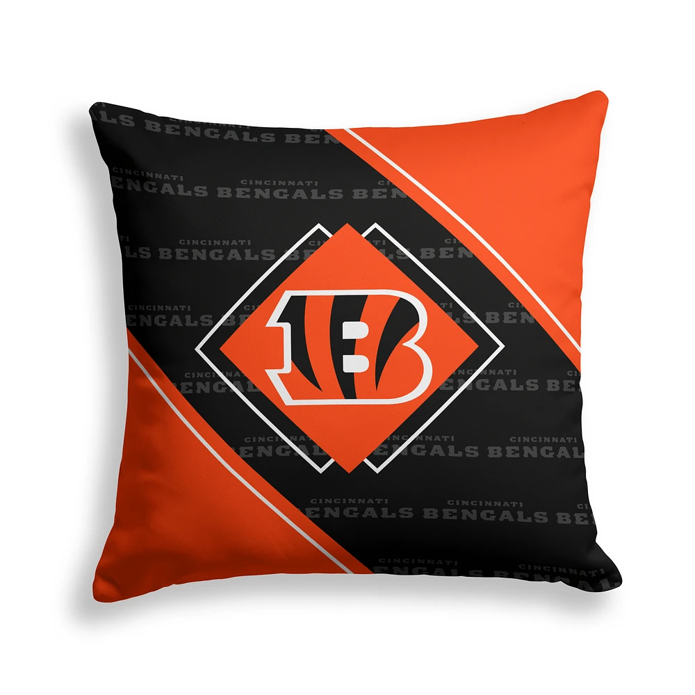 Pegasus Cincinnati Bengals 18" x 18" Diamond Boxed Decor Pillow