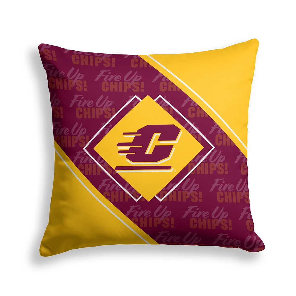 Pegasus Central Michigan Chippewas 18" x 18" Diamond Boxed Decor Pillow