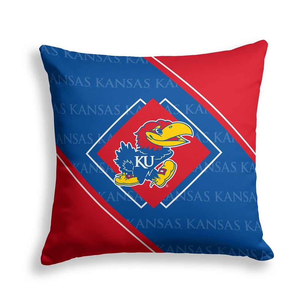 Pegasus Kansas Jayhawks 18" x 18" Diamond Boxed Decor Pillow
