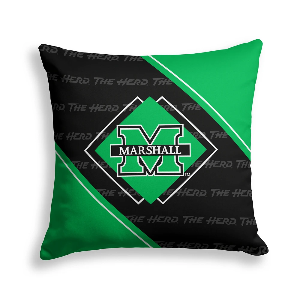 Pegasus Marshall Thundering Herd 18" x 18" Diamond Boxed Decor Pillow