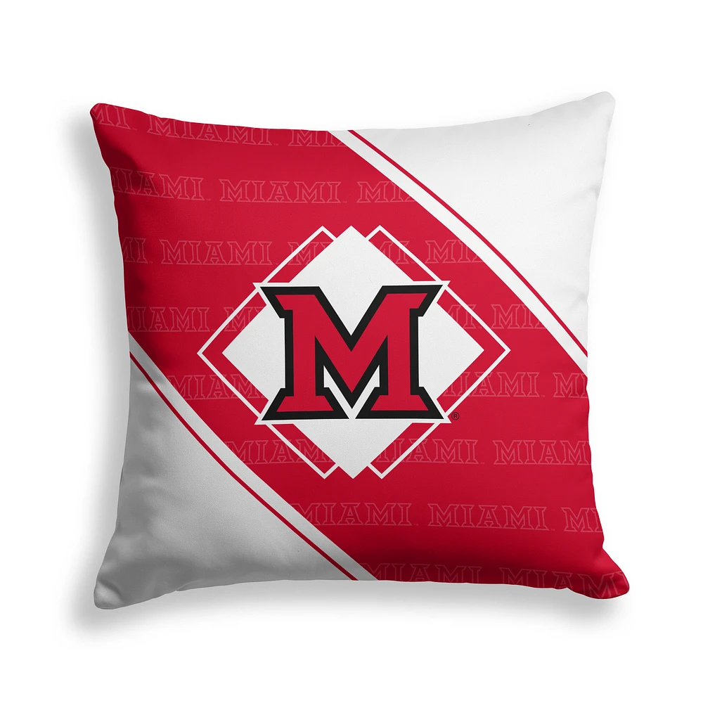 Pegasus Miami University RedHawks 18" x 18" Diamond Boxed Decor Pillow