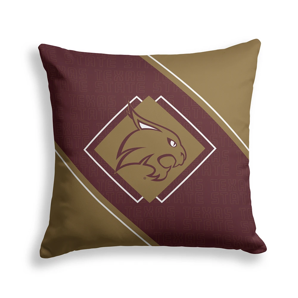 Pegasus Texas State Bobcats 18" x 18" Diamond Boxed Decor Pillow