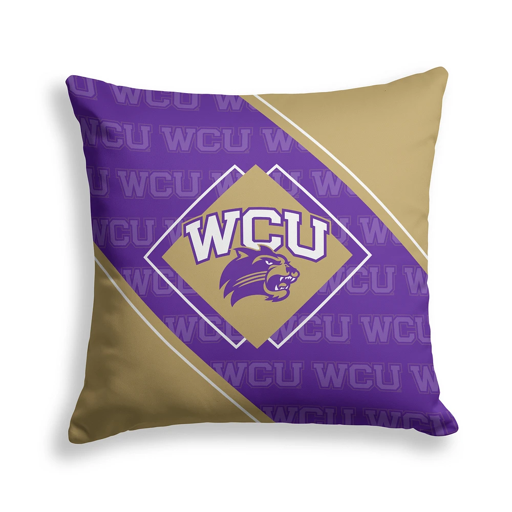 Pegasus Western Carolina Catamounts 18" x 18" Diamond Boxed Decor Pillow
