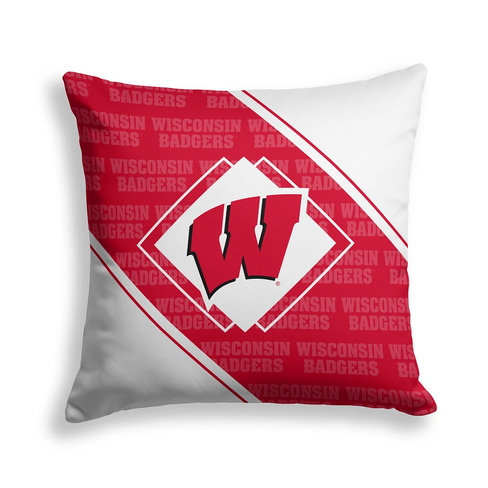 Pegasus Wisconsin Badgers 18" x 18" Diamond Boxed Decor Pillow
