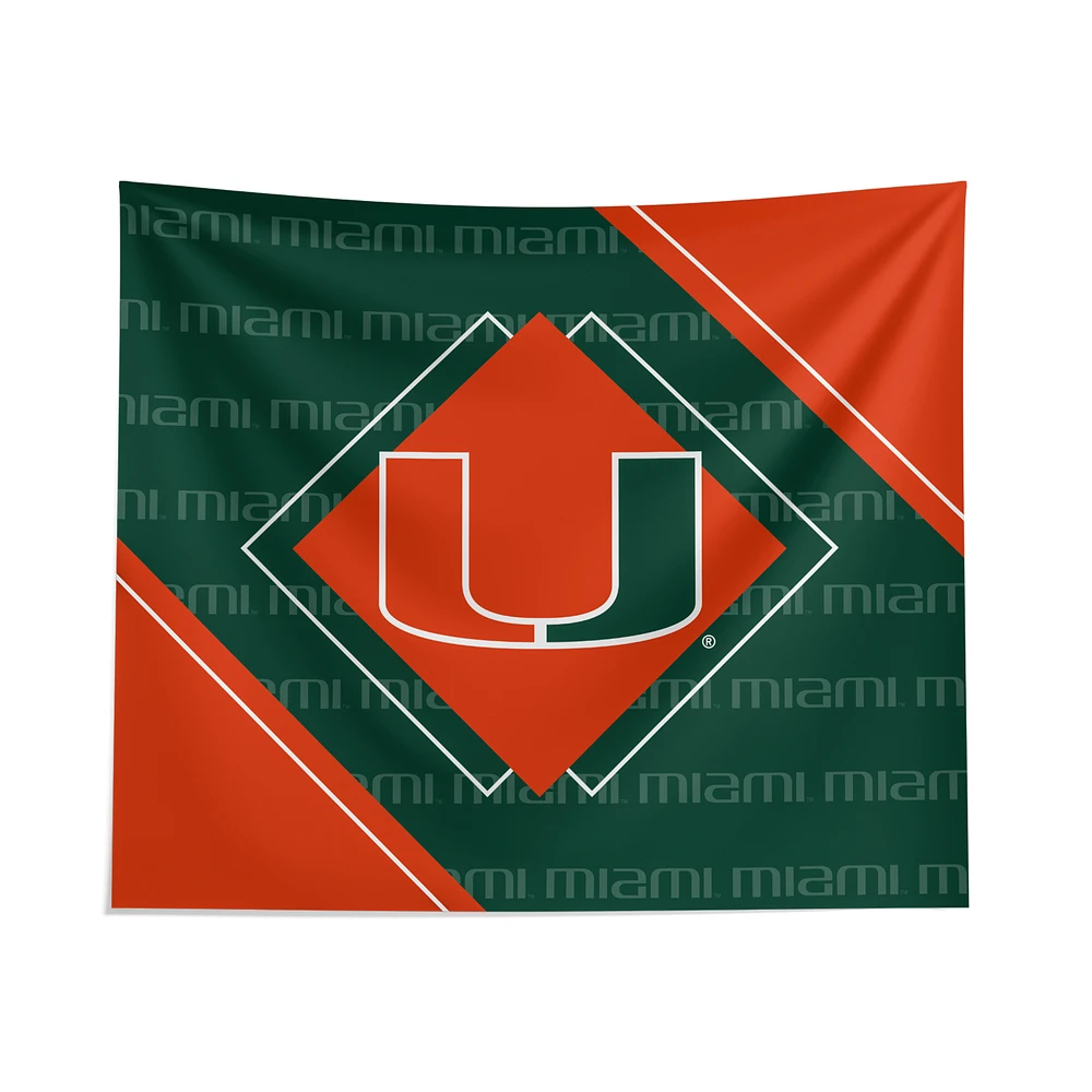 Pegasus Miami Hurricanes 51" x 60" Diamond Boxed Wall Tapestry