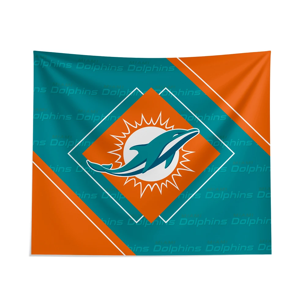Pegasus Miami Dolphins 51" x 60" Diamond Boxed Wall Tapestry