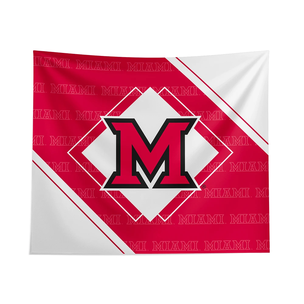 Pegasus Miami University RedHawks 51" x 60" Diamond Boxed Wall Tapestry