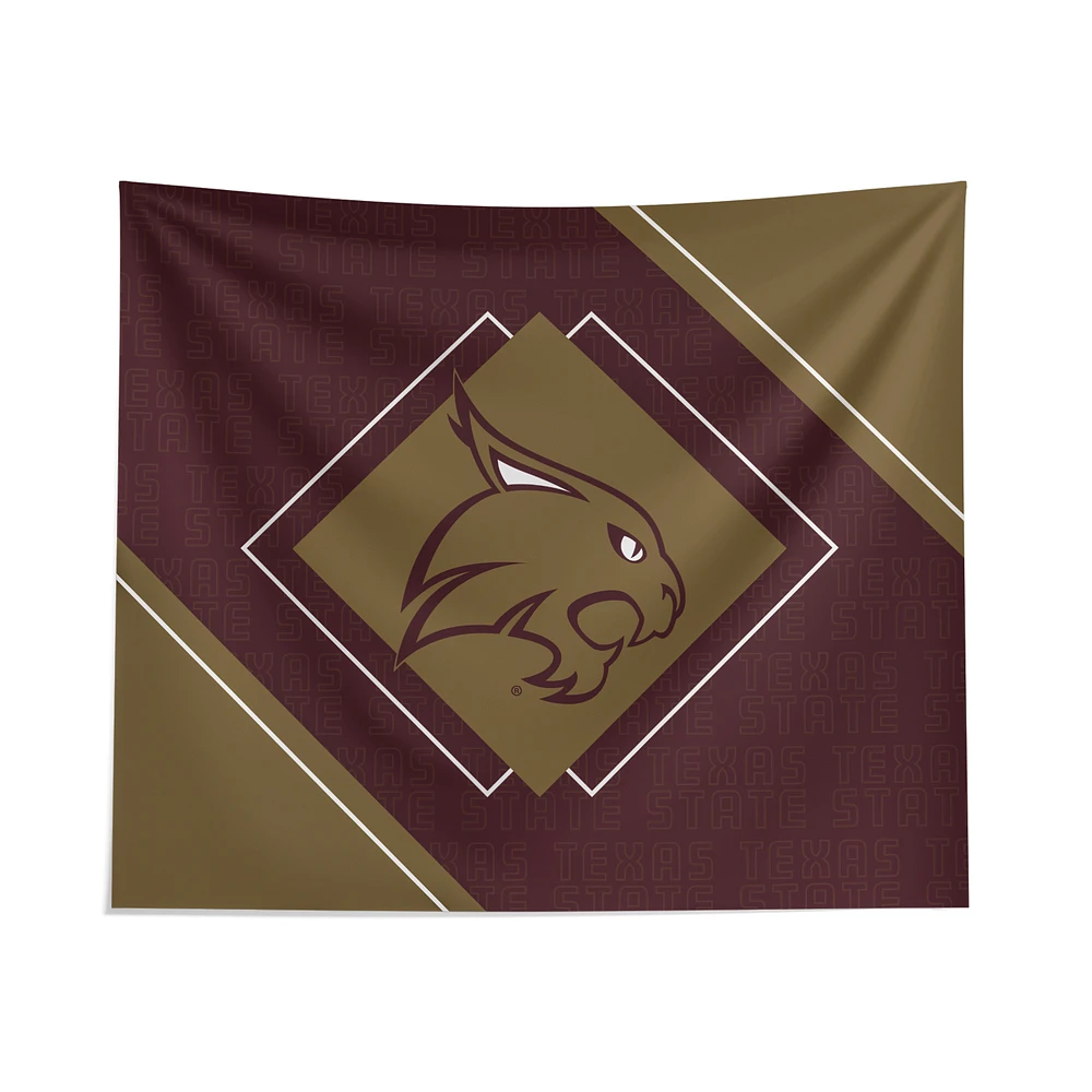 Pegasus Texas State Bobcats 51" x 60" Diamond Boxed Wall Tapestry
