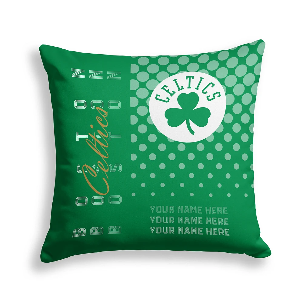 Pegasus Boston Celtics 18" x 18" Script Dot Fade Personalized Decor Pillow